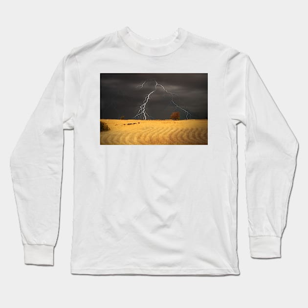 Summer Storm - Mine Road, Kanmantoo, South Australia Long Sleeve T-Shirt by Mark Richards